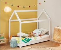 Krevet Kućica 190x90 Beli + Dušek od 14 cm + POKLON