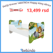 Dečiji Krevet 140X70Cm Happy Kitty Africa