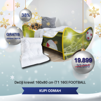 Dečiji Krevet 160X80Cm (T1 160) Footbal + Jorgan i Jastuk