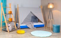 Krevet Sa Nadstresnicom I Dušekom180X80 Tipi Plavi + POKLON