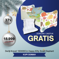 Dečiji Krevet 160X80Cm Happy Kitty Small Elephant + Jorgan i Jastuk