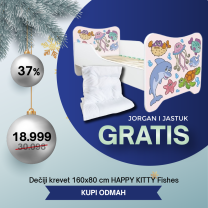 Dečiji Krevet 160X80Cm Happy Kitty Fish + Jorgan i Jastuk